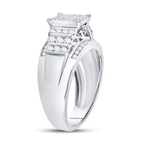 Load image into Gallery viewer, 10kt White Gold Womens Princess Diamond Cluster Ring 1.00 Cttw
