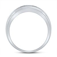 Load image into Gallery viewer, 10kt White Gold Mens Round Diamond Wedding Band Ring 1/4 Cttw
