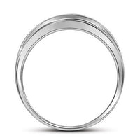 Load image into Gallery viewer, 10kt White Gold Mens Princess Diamond Single Row Wedding Band Ring 1/2 Cttw
