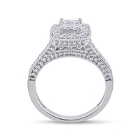 Load image into Gallery viewer, 14kt White Gold Womens Princess Diamond Bridal Wedding Engagement Ring Band Set 1.00 Cttw
