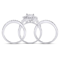 Load image into Gallery viewer, 14kt White Gold Womens Princess Diamond Bridal Wedding Engagement Ring Band Set 2-1/2 Cttw
