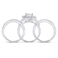 Load image into Gallery viewer, 14kt White Gold Womens Princess Diamond Bridal Wedding Engagement Ring Band Set 2-1/2 Cttw
