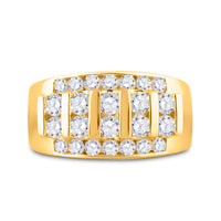 Load image into Gallery viewer, 14kt Yellow Gold Mens Round Diamond Wedding Channel Set Band Ring 2.00 Cttw
