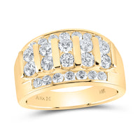 Load image into Gallery viewer, 14kt Yellow Gold Mens Round Diamond Wedding Channel Set Band Ring 2.00 Cttw
