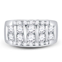 Load image into Gallery viewer, 14kt White Gold Mens Round Diamond Wedding Channel Set Band Ring 2.00 Cttw

