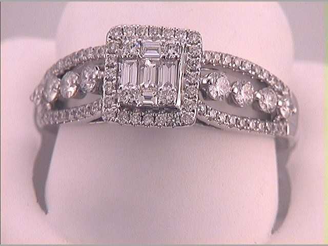 3/4CTW-DIA CLUSTER BRIDAL RING