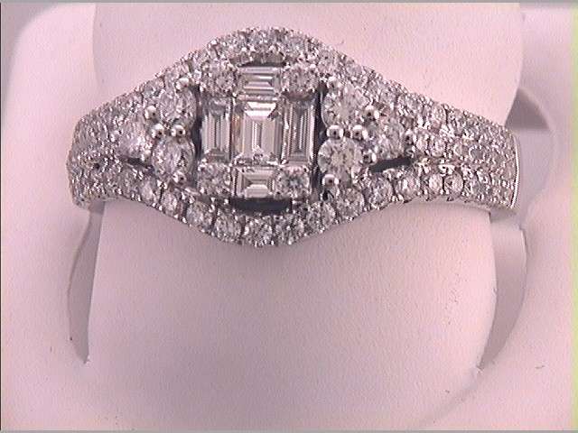 7/8CTW-DIA CLUSTER BRIDAL RING