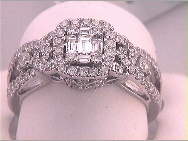 1 Cttw-DIA CLUSTER BRIDAL RING