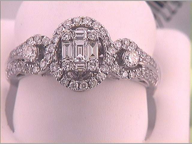 3/4CTW-DIA CLUSTER BRIDAL RING