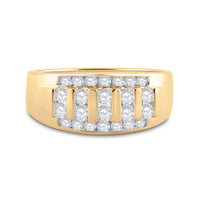 Load image into Gallery viewer, 10kt Yellow Gold Mens Round Diamond Wedding Channel Set Band Ring 1.00 Cttw
