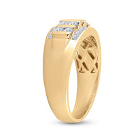 Load image into Gallery viewer, 10kt Yellow Gold Mens Round Diamond Wedding Channel Set Band Ring 1.00 Cttw
