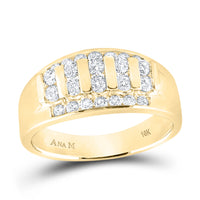Load image into Gallery viewer, 10kt Yellow Gold Mens Round Diamond Wedding Channel Set Band Ring 1.00 Cttw

