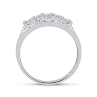 Load image into Gallery viewer, 14kt White Gold Mens Round Diamond Wedding Channel Set Band Ring 1.00 Cttw
