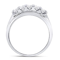 Load image into Gallery viewer, 14kt White Gold Mens Round Diamond Wedding Channel Set Band Ring 1.00 Cttw
