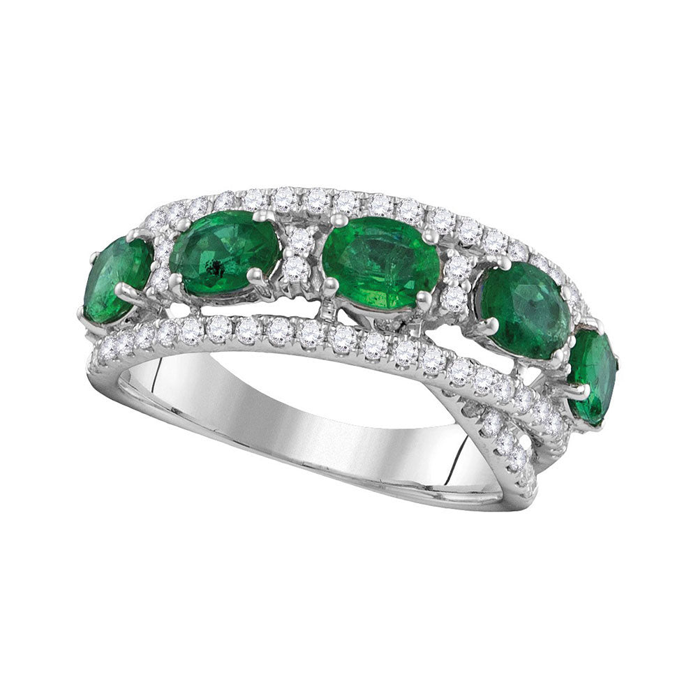 5/8CTW-DIA 1 1/2CT-EMERALD RING