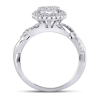 Load image into Gallery viewer, 10kt White Gold Womens Round Diamond Cluster Bridal Wedding Engagement Ring 3/4 Cttw
