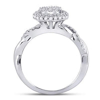 Load image into Gallery viewer, 10kt White Gold Womens Round Diamond Cluster Bridal Wedding Engagement Ring 3/4 Cttw
