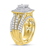 Load image into Gallery viewer, 14kt Yellow Gold Womens Princess Diamond Bridal Wedding Engagement Ring Band Set 2.00 Cttw
