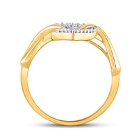 Load image into Gallery viewer, 10kt Yellow Gold Womens Round Diamond Infinity Twist Heart Ring 1/10 Cttw
