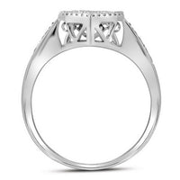Load image into Gallery viewer, 10kt White Gold Womens Round Diamond Teardrop Moving Solitaire Ring 3/8 Cttw
