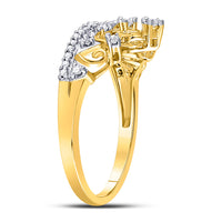 Load image into Gallery viewer, 10kt Yellow Gold Womens Round Diamond Tiara Crown Band Ring 1/5 Cttw
