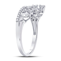 Load image into Gallery viewer, 10k White Gold Round Diamond Womens Womens Crown Tiara Cocktail Band 1/5 Cttw
