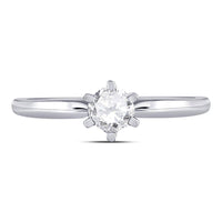 Load image into Gallery viewer, 14kt White Gold Womens Round Diamond Solitaire Bridal Wedding Engagement Ring 1/2 Cttw
