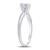 Load image into Gallery viewer, 14kt White Gold Womens Round Diamond Solitaire Bridal Wedding Engagement Ring 1/2 Cttw
