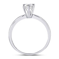 Load image into Gallery viewer, 14kt White Gold Womens Round Diamond Solitaire Bridal Wedding Engagement Ring 1/2 Cttw
