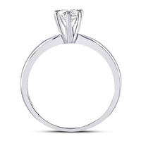 Load image into Gallery viewer, 14kt White Gold Womens Round Diamond Solitaire Bridal Wedding Engagement Ring 1/2 Cttw
