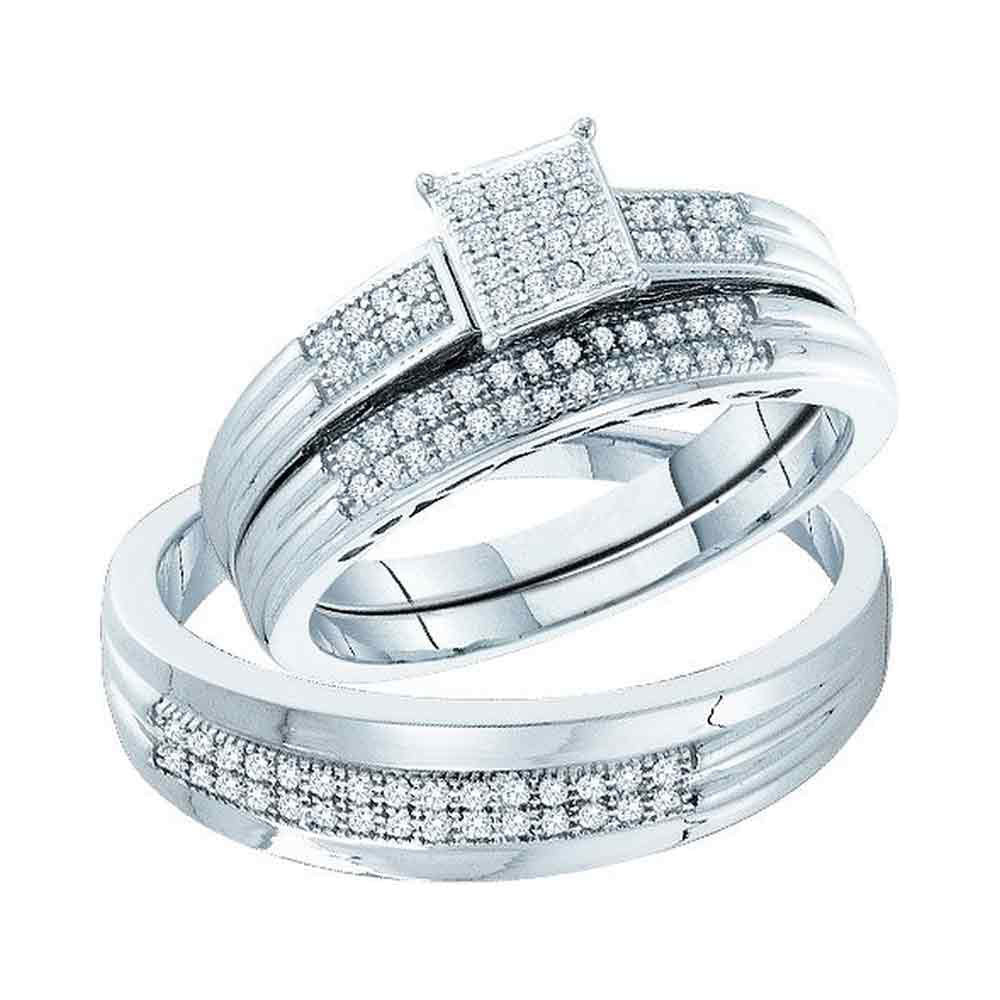 1/4CT-DIA MICRO-PAVE TRIO SET