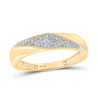 Load image into Gallery viewer, 10kt Yellow Gold His Hers Round Diamond Cluster Matching Bridal Wedding Ring Band Set 1/4 Cttw
