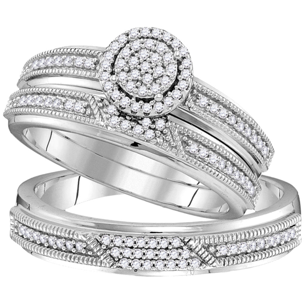 1/3CTW-DIA MICRO-PAVE TRIO SET