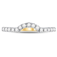 Load image into Gallery viewer, 14kt Yellow Gold Womens Round Diamond Curved Wedding Enhancer Band Ring 1/4 Cttw
