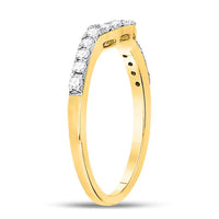Load image into Gallery viewer, 14kt Yellow Gold Womens Round Diamond Curved Wedding Enhancer Band Ring 1/4 Cttw
