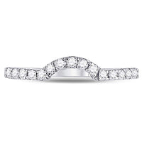 Load image into Gallery viewer, 14kt White Gold Womens Round Diamond Curved Wedding Band Ring 1/4 Cttw
