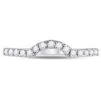 Load image into Gallery viewer, 14kt White Gold Womens Round Diamond Curved Wedding Band Ring 1/4 Cttw
