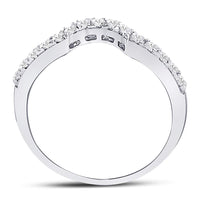 Load image into Gallery viewer, 14kt White Gold Womens Round Diamond Curved Wedding Band Ring 1/4 Cttw
