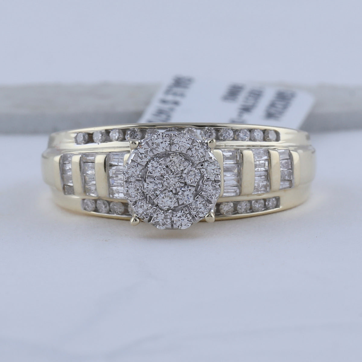 10kt Yellow Gold Womens Round Diamond Cluster Bridal Wedding Engagement Ring 1/2 Cttw