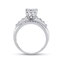 Load image into Gallery viewer, 10kt White Gold Womens Round Diamond Cluster Bridal Wedding Engagement Ring 1/2 Cttw
