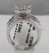 Load image into Gallery viewer, 10kt White Gold Womens Round Diamond Cinderella Cluster Bridal Wedding Engagement Ring 1.00 Cttw
