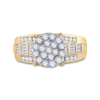 Load image into Gallery viewer, 10kt Yellow Gold Womens Round Diamond Cindys Dream Cluster Bridal Wedding Engagement Ring 1.00 Cttw
