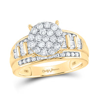 Load image into Gallery viewer, 10kt Yellow Gold Womens Round Diamond Cindys Dream Cluster Bridal Wedding Engagement Ring 1.00 Cttw
