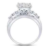 Load image into Gallery viewer, 10kt White Gold Womens Round Diamond Cindys Dream Cluster Bridal Wedding Engagement Ring 1.00 Cttw
