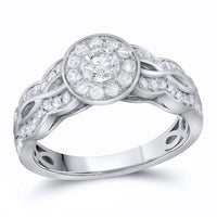 Load image into Gallery viewer, 14kt White Gold Womens Round Diamond Solitaire Bridal Wedding Engagement Ring 3/4 Cttw
