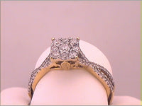 Load image into Gallery viewer, 14kt Yellow Gold Womens Round Diamond Bridal Wedding Engagement Ring Band Set 5/8 Cttw
