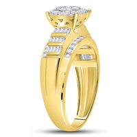Load image into Gallery viewer, 10kt Yellow Gold Womens Round Diamond Cluster Bridal Wedding Engagement Ring 1/2 Cttw
