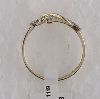 Load image into Gallery viewer, 10kt Yellow Gold Womens Round Diamond Cross Infinity Band Ring 1/10 Cttw
