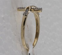 Load image into Gallery viewer, 10kt Yellow Gold Womens Round Diamond Cross Infinity Band Ring 1/10 Cttw
