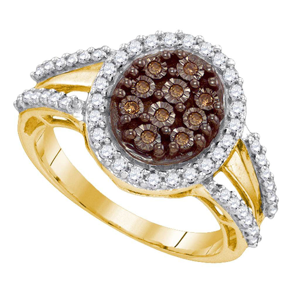1/2CTW-DIA BROWN MICRO-PAVE RING